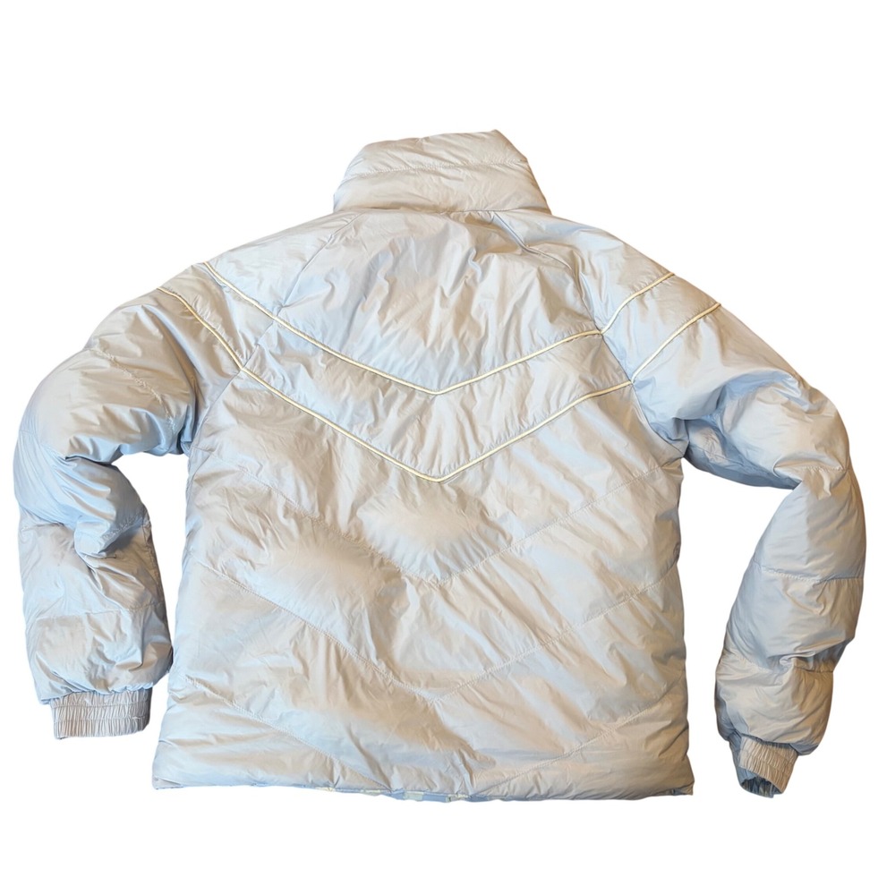 Marine Layer Archive Reversible Puffer Light Blue White Check Sz Small Down - Picture 5 of 13